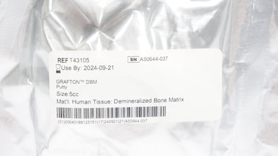 Grafton DBM T43105 Putty Human Tissue, Demineralized Bone Matrix 5cc (x)